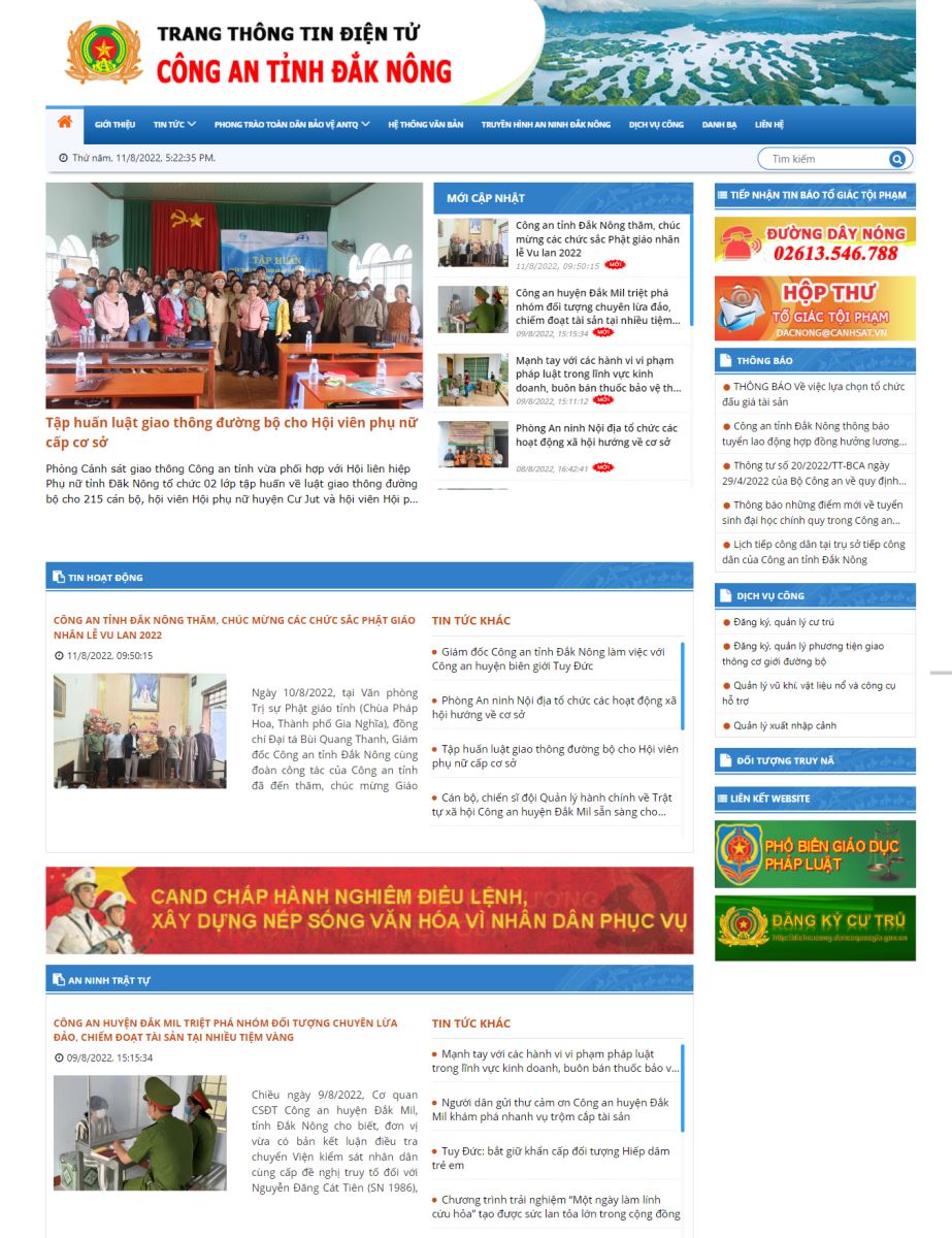 Cổng thông tin điện tử Công an tỉnh Đắk Nông
