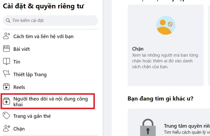 Người theo dõi và nội dung công khai